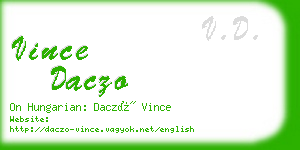 vince daczo business card